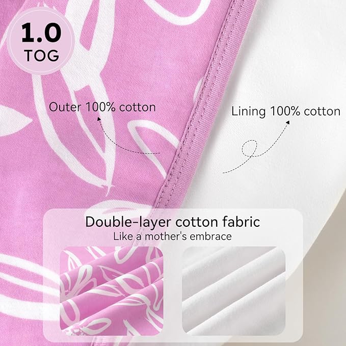 Baby Sleep Sack 18-24 Months 1.0 Tog Baby Wearable Blanket 100% Cotton Sleeping - Image 5
