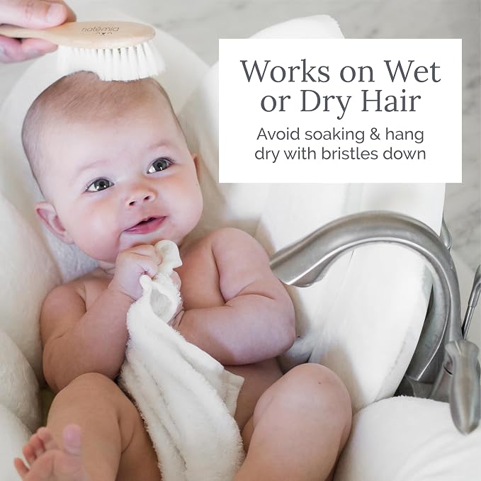 Natemia Wooden Baby Hair Brush & Comb Set - Image 8