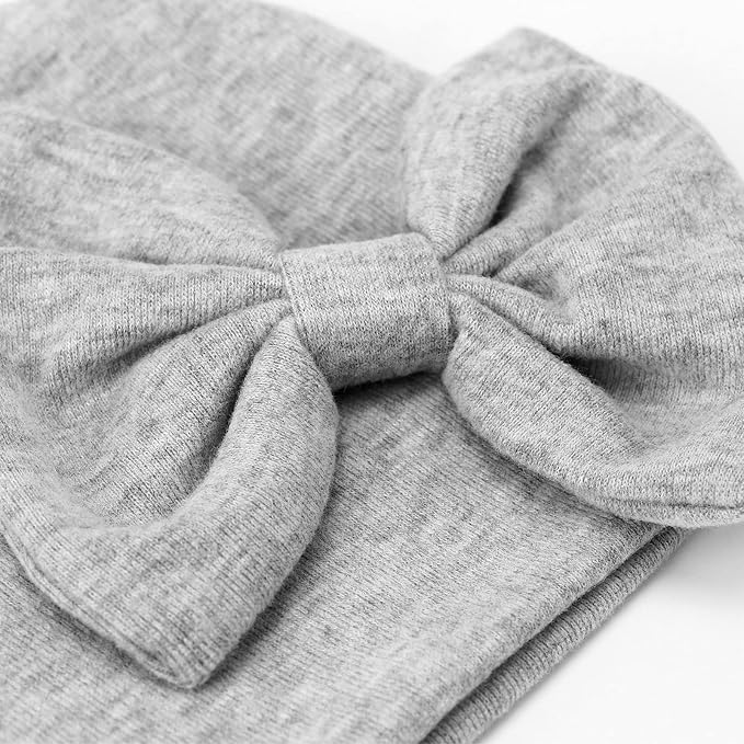 BQUBO Newborn Baby Girls Hats Mittens Set Hospital Hat Beanie Infant Bow Hats - Image 7
