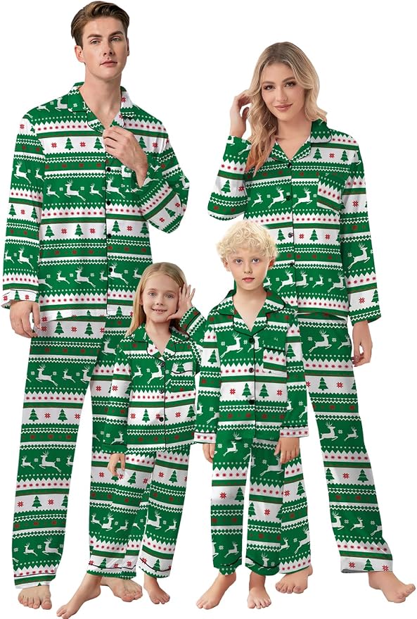 Schbbbta Family Matching Pajamas Holiday Sleepwear Long Sleeve Pjs Sets by SchbbbtaTouchYourLife