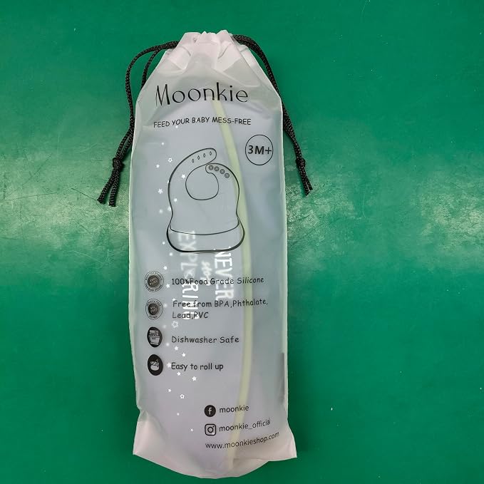Moonkie Silicone Baby Bibs Set Of 2 | BPA Free Waterproof | Soft Flexible - Image 10