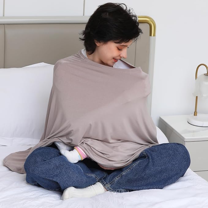 Multi-use Nursing Cover for Breastfeeding, 360°Full Coverage Nursing Poncho - Image 6