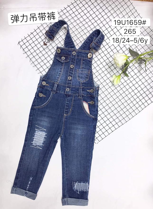 KIDSCOOL SPACE Baby Toddler 2 Buttons Adjustable Straps Fashion Jean Overall - Image 8