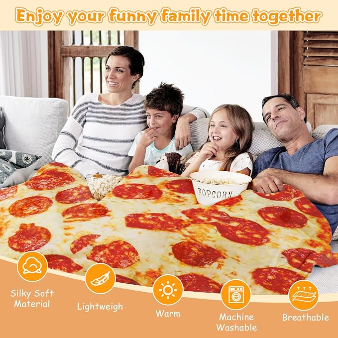 Lhedon Gifts for Men Pizza Blanket Adult Size 71 Inch, Graduation Gifts for Men - Image 4