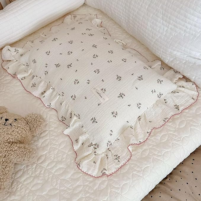 BuLuTu Beige Floral Toddler Pillowcase Muslin - Image 6