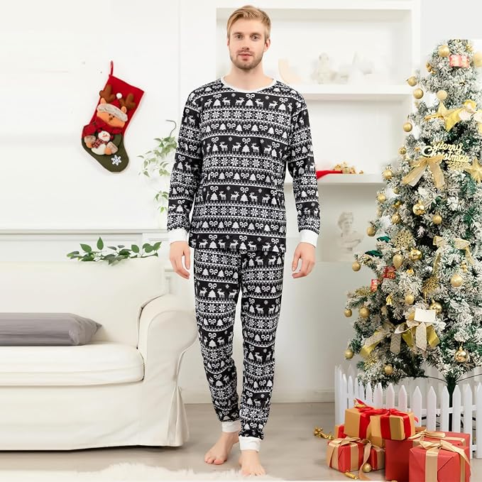 Schbbbta Family Matching Pajamas Holiday Sleepwear Long Sleeve Pjs Sets - Image 4