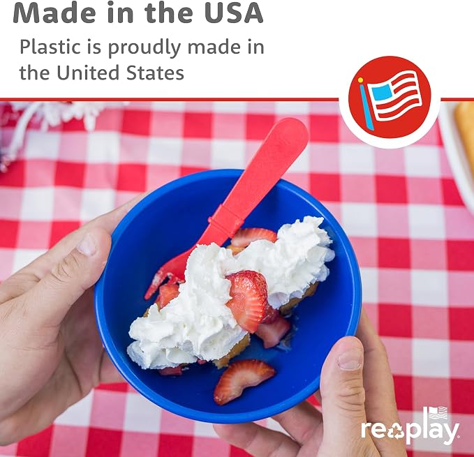 RE-PLAY Made in USA 8pk Toddler Feeding Utensils Spoon and Fork Set | Eco - Image 3