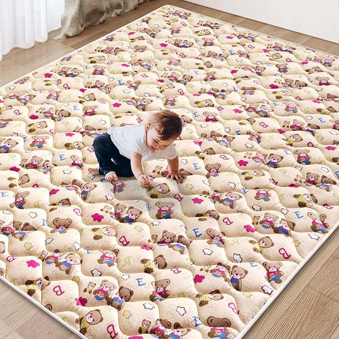 Baby Play Mat - 79" X 71", Premium Thicker Foam One-Piece Crawling Mat by VibeBear