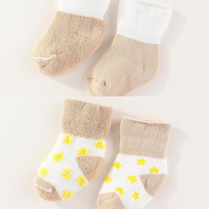Newborn Baby Boy Girl Caps Mittens Socks Set Cotton Baby Essentials Accessories - Image 7