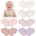 Muslin Baby Bibs, 6 Pack 100% Cotton Absorbent 360 ° Rotate Flower-Shaped by MairMore