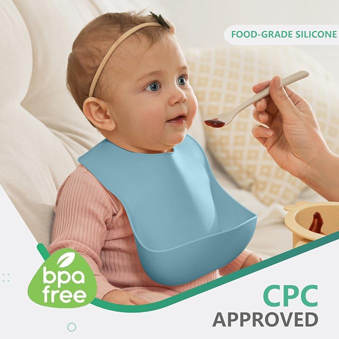 Cuddle Campus Set of 3 Silicone Bibs - Image 2