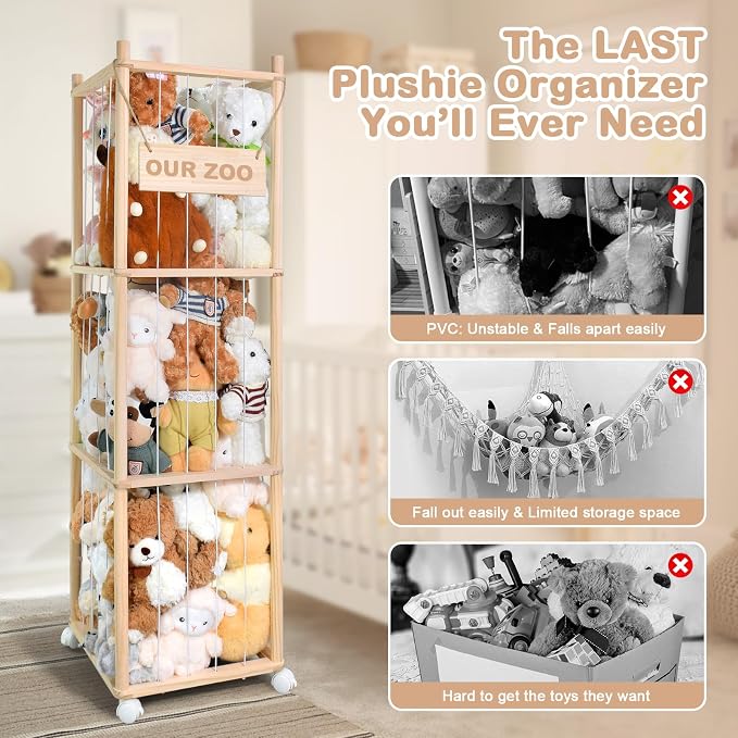 Stuffed Animal Storage, Wood Stuffed Animal Zoo Storage - Image 4