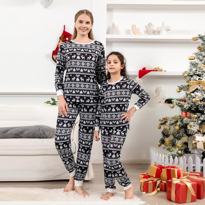 Schbbbta Family Matching Pajamas Holiday Sleepwear Long Sleeve Pjs Sets - Image 3