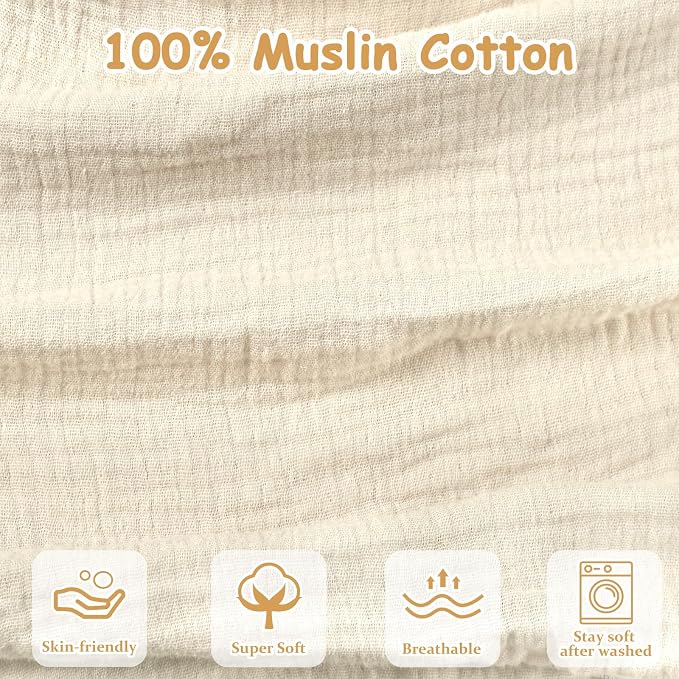 Hooyax Muslin Nursing Pillow Covers Only, Soft and Breathable Nursing Covers - Image 2