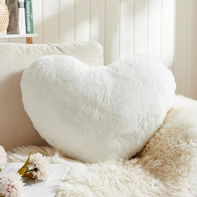 EastTree Heart Pillows, Ultra Soft Extra-Large Fluffy Pillows, Love Throw by EastTreeHomeGuide