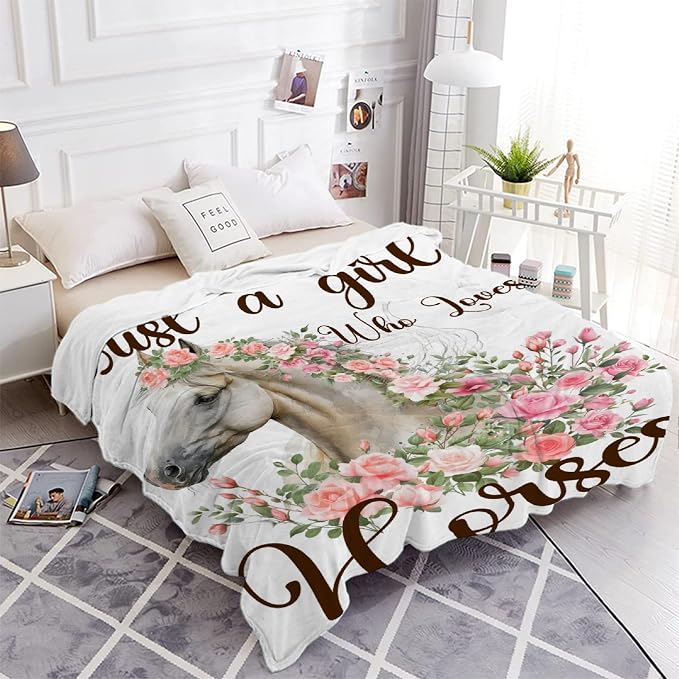 Just A Girl Who Loves Horses Throw Blanket - Image 5