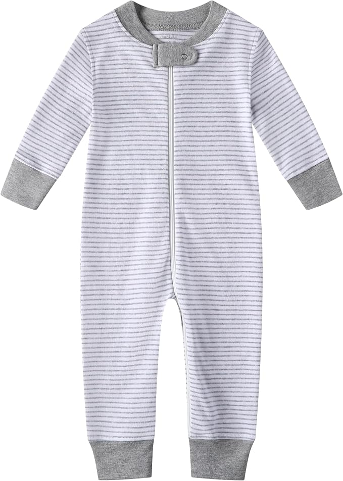 Owlivia Organic Cotton Baby Boy Girl Zip up Sleep 'N Play Pjs, Long Sleeve - Image 3