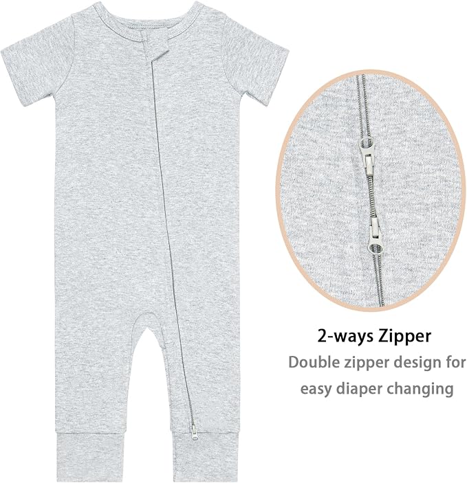GUISBY Footless Short Sleeve Baby Pajamas - Image 2