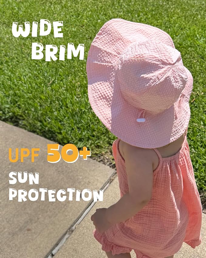 HONGTEYA Baby Sun Hat Toddler Girl Beach Hat Adjustable Outdoor Summer Hat UPF - Image 3