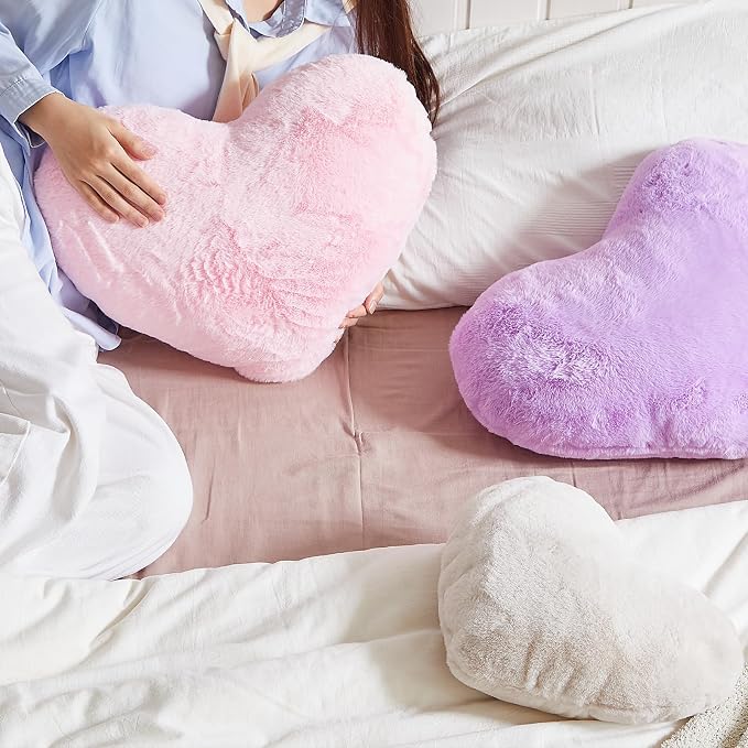 EastTree Heart Pillows, Dusty Pink Heart Shaped Pillows, Love Throw Pillows - Image 8