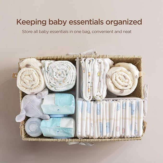 HBlife Diaper Caddy Organizer, Large Hand-Woven Storage Basket - Image 2