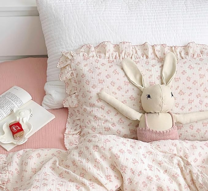 BuLuTu Cotton Muslin Kids Toddler Pillowcase Standard Size, Shabby Chic Galsang - Image 5
