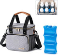 Breastmilk Cooler Bag with Ice Pack Fits 6 Baby Bottles up to 9 Ounce, Breast by BABEYER