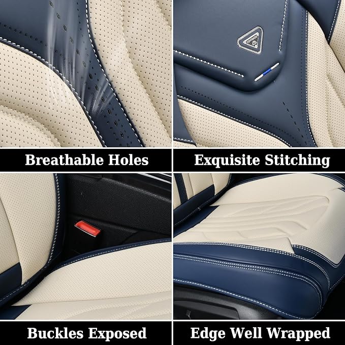 Coverado Car Seat Covers Front Seats Only, Leather Car Seat Protectors - Image 8