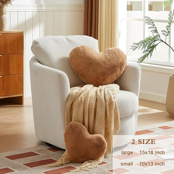 EastTree Heart Pillows, Khaki Heart Shaped Pillows, Love Throw Pillows Gifts - Image 2