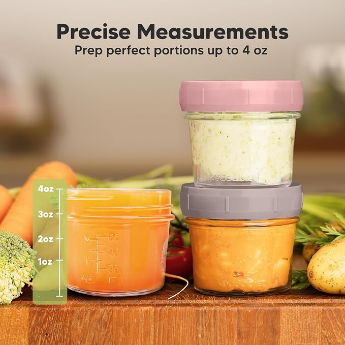 KeaBabies 6pk 4oz Glass Baby Food Containers - Image 3