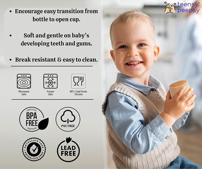 2 Pack Tiny Cup for 4+ Months | Silicone Baby Cups 6-12 Months, Infant Training - Image 5