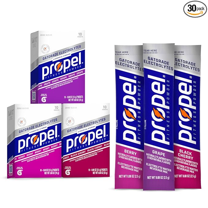 Propel Electrolyte Enhanced Water Drink Mix Powder Packets, Grape Variety Pack by Propel