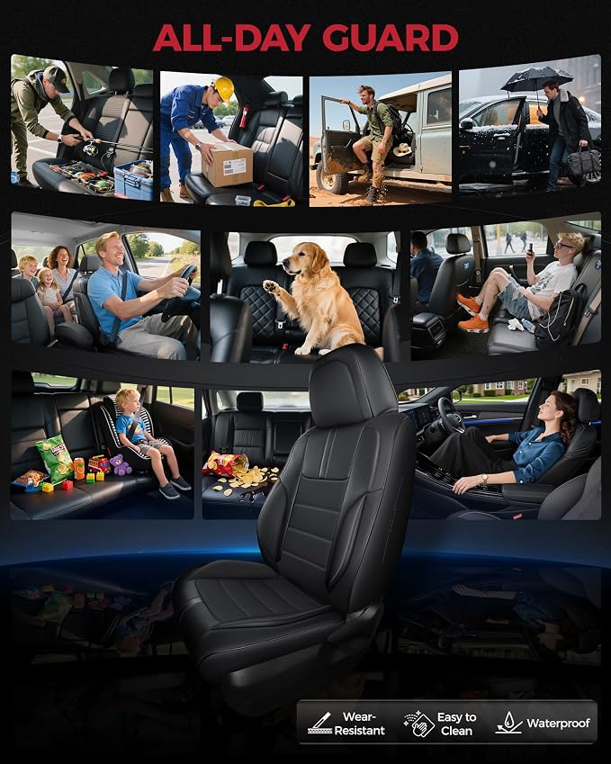 FREESOO Black Car Seat Covers Full Set - Image 4