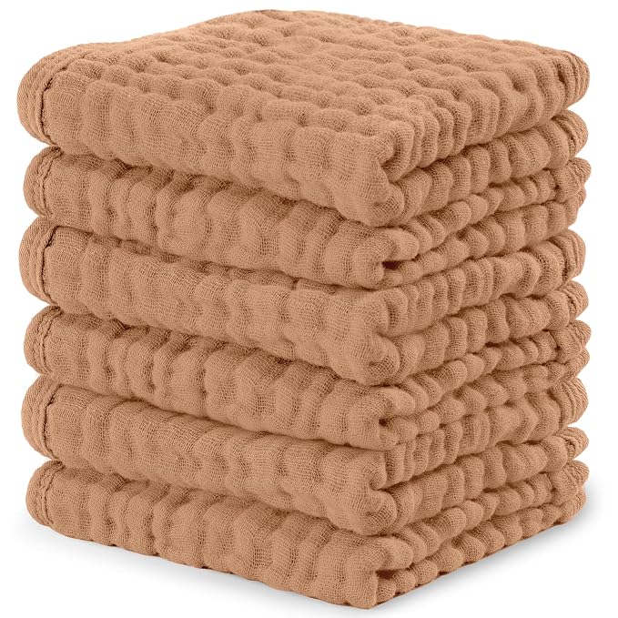 Comfy Cubs Muslin Baby Washcloths 6 Pack by ComfyCubs