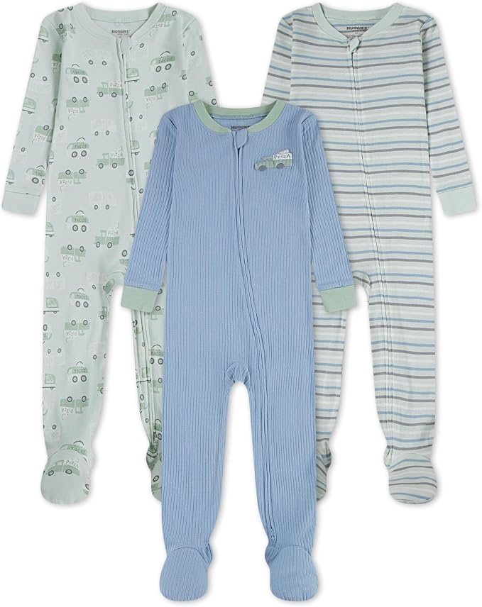 HUGGIES unisex-baby 3-pack Footed Coverall Pajamas by Huggies%C2%AE