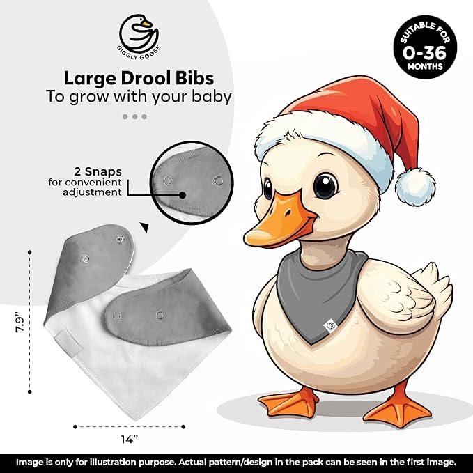 3 Pack Baby Bibs for Boys & Girls | Cotton, Absorbent Drooling & Teething Bib | - Image 2