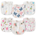 Zainpe 6Pcs Snap Muslin Cotton Baby Bibs Spring Butterflies Flowers Bib by Zainpe