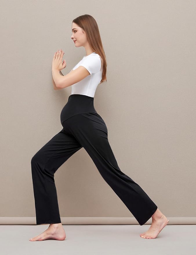 Women's Maternity Pants Casual Loose Wide/Straight Leg Comfy Palazzo Lounge - Image 9