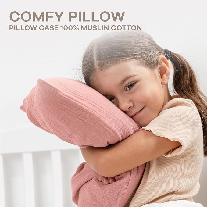 Comfy Cubs Toddler Pillow with Muslin Pillowcase, 13 x 18 in, 2 Pack - Image 3