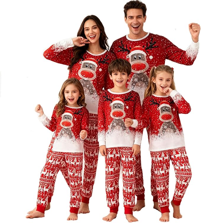 Awoscut Christmas Family Matching Pajamas Christmas Pjs Holiday Nightwear by Awoscut