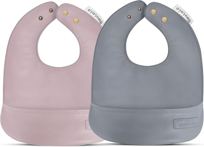 Vegan Leather Easy Clean Baby Bibs by BleuLaLa
