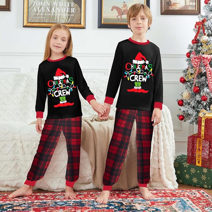 Awoscut Christmas Family Matching Pajamas Christmas Pjs Holiday Nightwear - Image 5