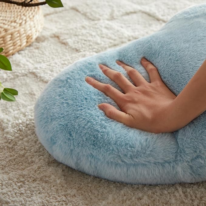 EastTree Heart Pillows, Light Blue Heart Shaped Pillows, Love Throw Pillows - Image 4