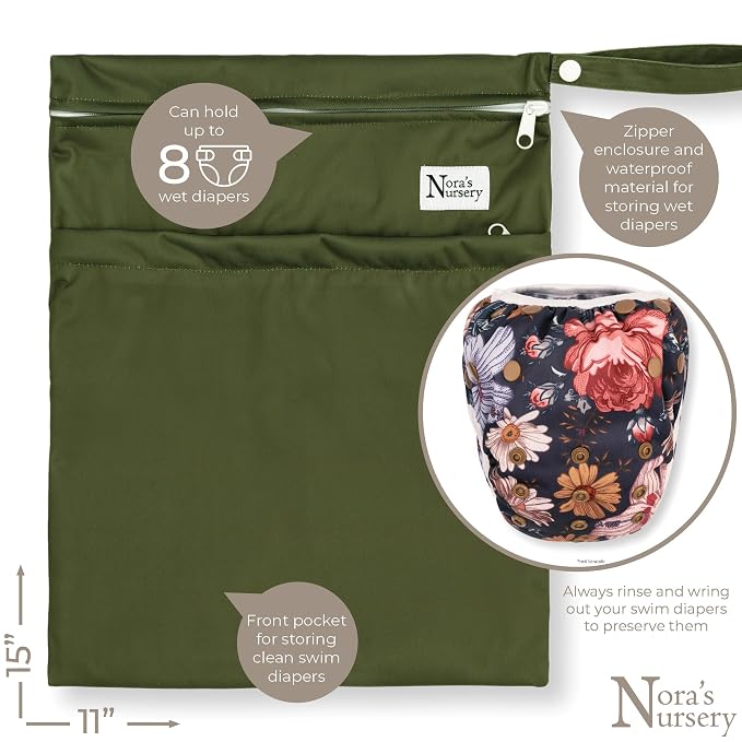 Nora's Nursery Reusable Swim Diapers and Wet Bag - Image 3
