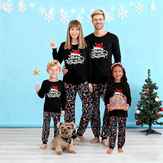 Awoscut Christmas Family Matching Pajamas Christmas Pjs Holiday Nightwear - Image 3