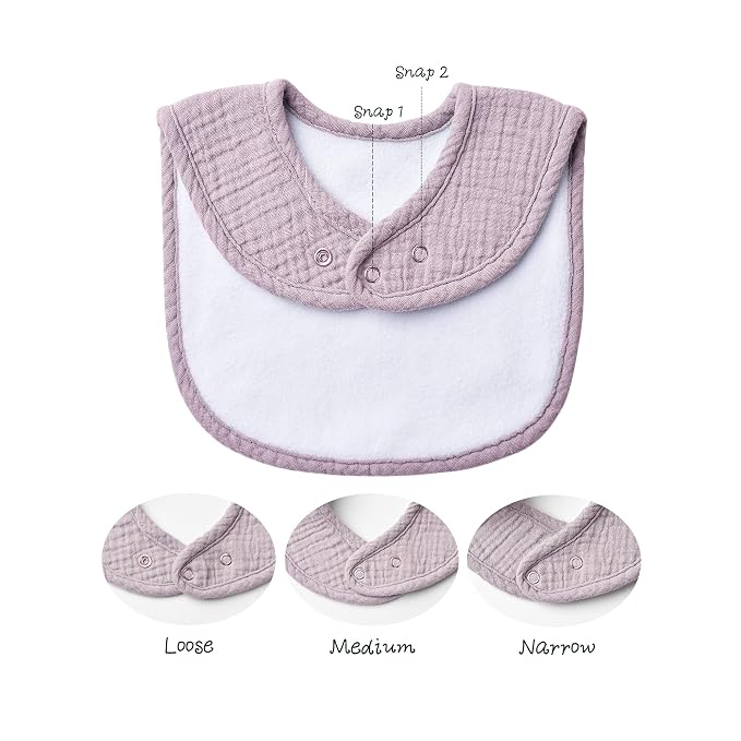 Konssy Muslin Baby Bibs 8 Pack Baby Bandana Drool Bibs Cotton - Image 2