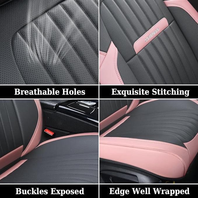 Coverado Car Seat Covers Full Set, Nappa Leather Seat Covers - Image 7