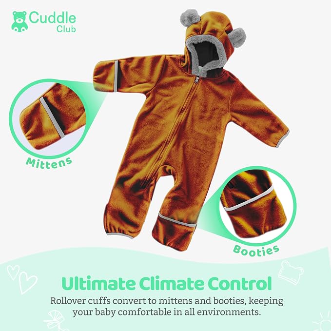 Cuddle Club Fleece Baby Bunting Bodysuit - Image 3