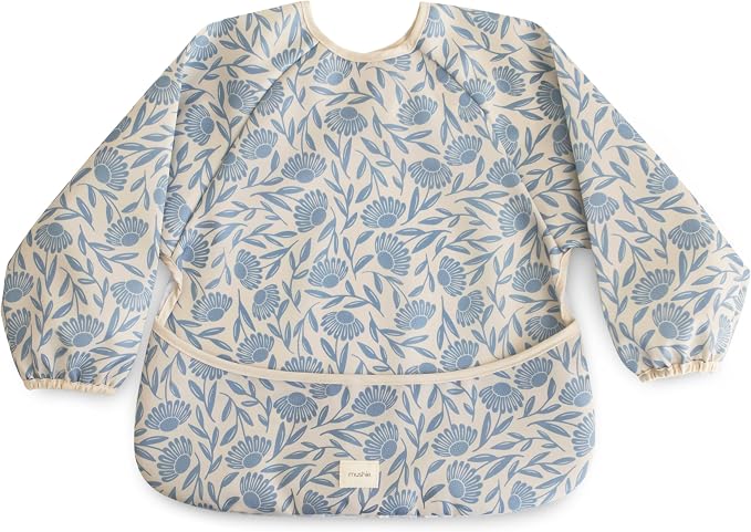 mushie Long Sleeve Baby Bib | Water Resistant Adjustable Fit by mushie