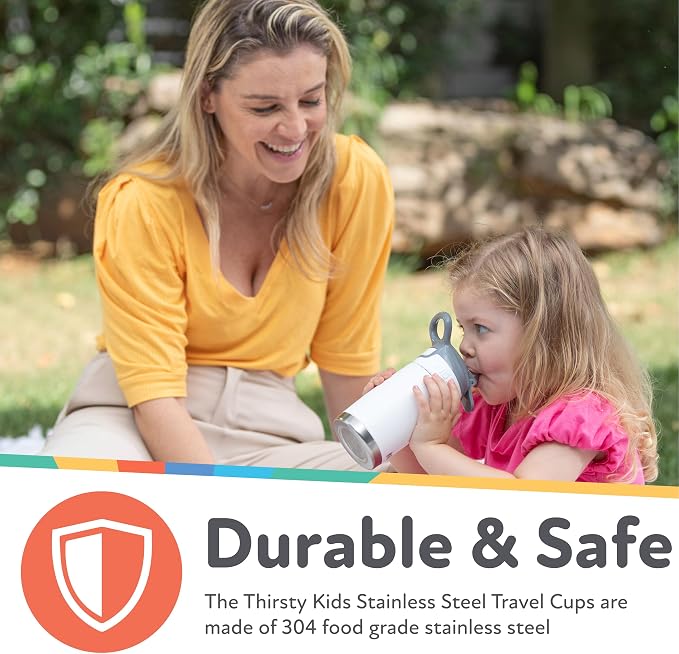 Nuby Thirsty Kids No Spill Flip-It Reflex Stainless Steel Travel Cup or Water - Image 5